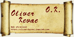 Oliver Kevac vizit kartica